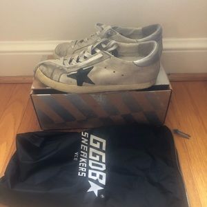Golden Goose Leather Ecru Sneakers